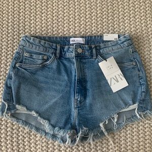 NWT Zara denim high rise shorts